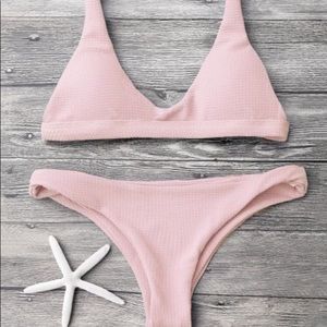 Pink padded bikini set